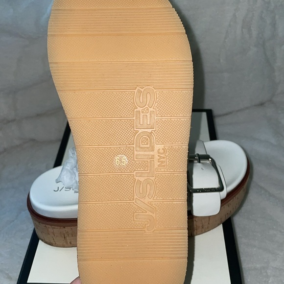 NWT J/SLIDES BELINDA White Leather Sandal - Picture 15 of 15